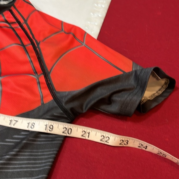 SPIDER-MAN red black COMPRESSION SHIRT polyester spandex super hero men L Tshirt - Picture 7 of 8